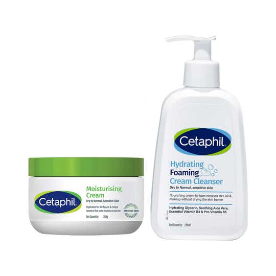 Cetaphil Hydrating Cleanser & Moisturising Cream Gentle Monsoon Cleanse & Hydrate Combo