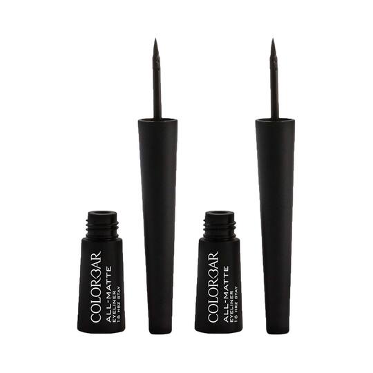 Colorbar All-Matte Eyeliner - Black, (2.5 ml) (Pack oF 2 ) Combo