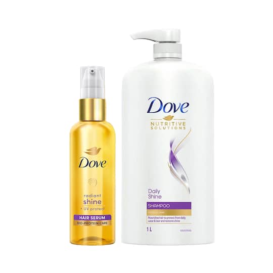 Dove Daily Shine Shampoo + Shine Serum With UV Protection Combo