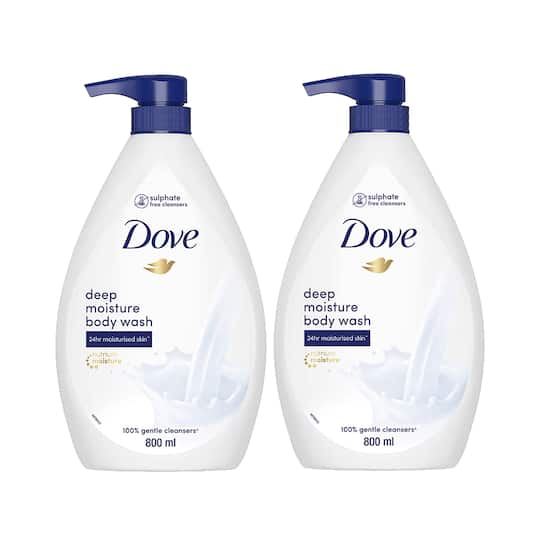 Dove Deep Moisture Body Wash Pack of 2 Combo (800 ml x2 )