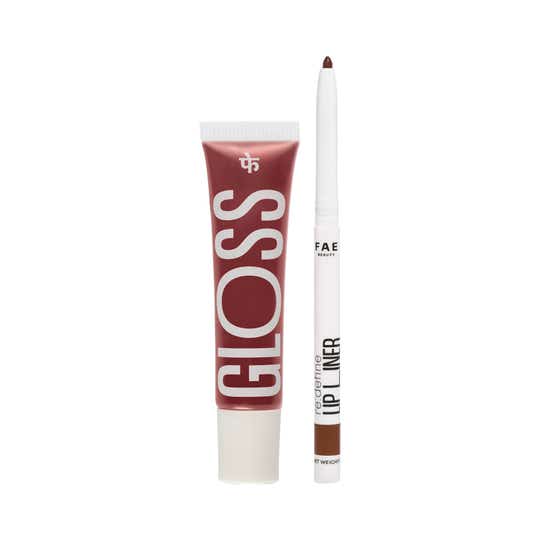 FAE BEAUTY Peptide Lip Gloss + Re Define Lip Liner Set  - Living & Bottomline