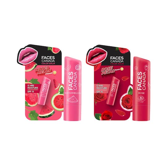 Faces Canada Lip Balm Combo of 2 Watermelon + Rose Petal