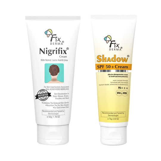 Fixderma Shadow Sunscreen SPF 50 Cream with Nigrifix Cream for Dark Underarm- 125 ml Combo