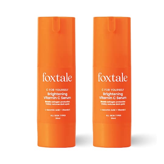 Foxtale Vitamin C Serum 15% L-Ascorbic Acid & 1% Vitamin E Brightening Serum (30ml) Pack of 2 Combo