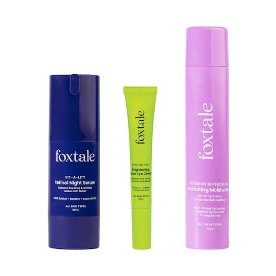 Foxtale Youthful Glow Combo with Night Serum, Eye Cream & Moisturizer for Ageless Glow