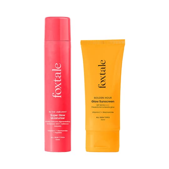 Foxtale Golden Glow Duo - SPF 50 Glow Sunscreen and Moisturiser Combo