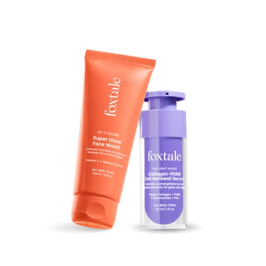 Foxtale Glow & Brighten Duo Face Wash + Collagen-PDRN Cell Renewal Serum Combo