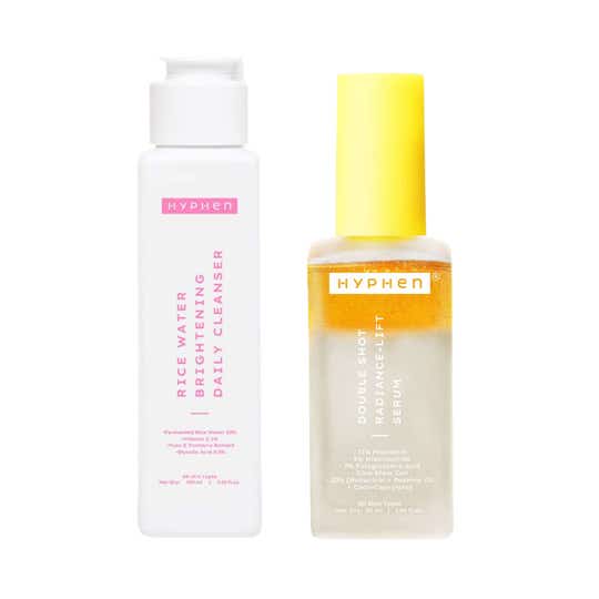 Hyphen 18% Brightening + 20% Collagen Double Serum & Rice Water Daily Cleanser Combo