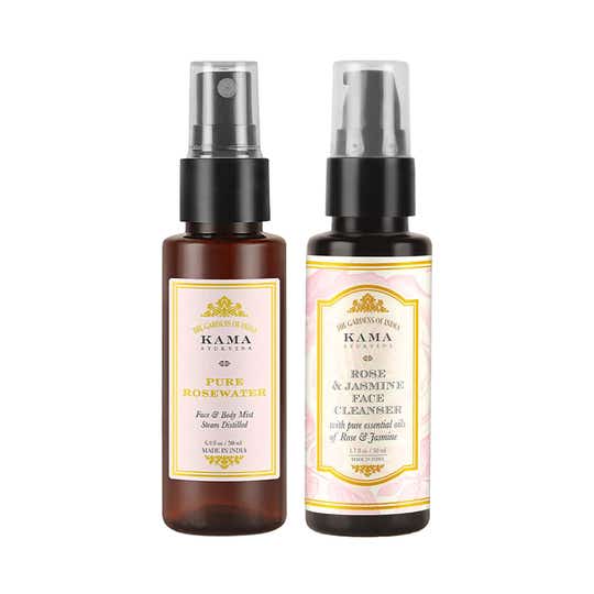 Kama Ayurveda Rose Bestsellers with Pure Rosewater and Rose Jasmine Cleanser Combo