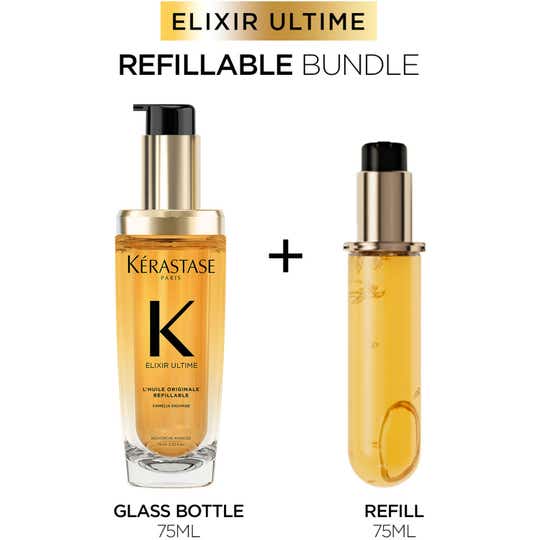 Kerastase Elixir Ultime Hair Oil-In-Serum Refillable + Oil-In-Serum Refill Combo