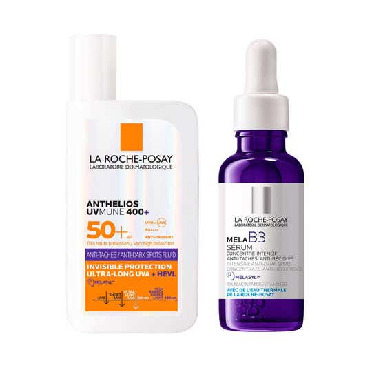 LA ROCHE-POSAY Skin Brightening, Mela B3 Serum + Anthelios Anti-Dark Spots Sunscreen Combo