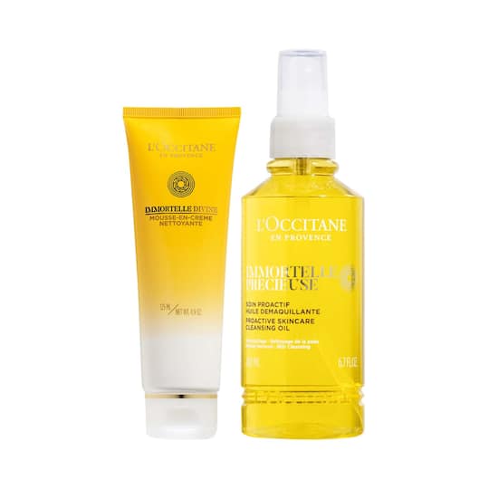 L'Occitane Immortelle Divine Double Cleansing Duo - Oil Cleanser & Foam Cleanser