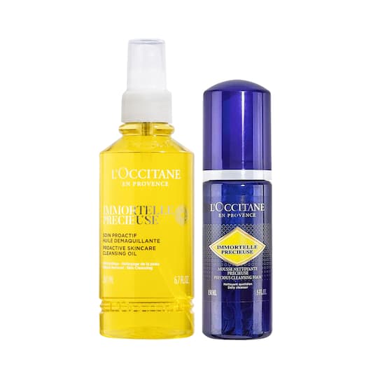 L'occitane Immortelle Precious Double Cleansing Duo Cleansing Oil & Foaming Cleanser Combo