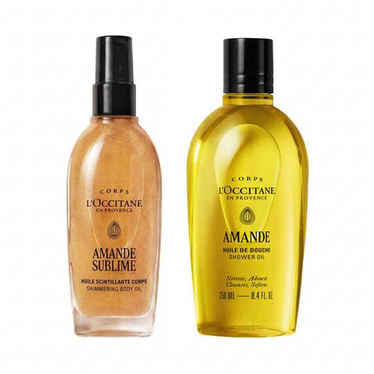 L'Occitane Almond Shower Oil (250 ml) & Almond Shimmering Oil (100 ml) Combo