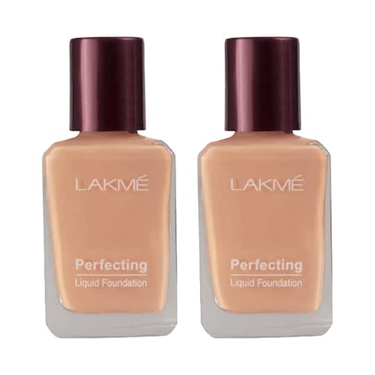 Lakme Perfecting Liquid Foundation Natural Marble (27 ml) - (Pack of 2)