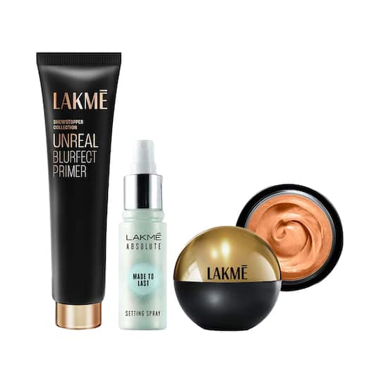 Lakme Prep Cover Set Combo with Setting Spray- Golden Sand