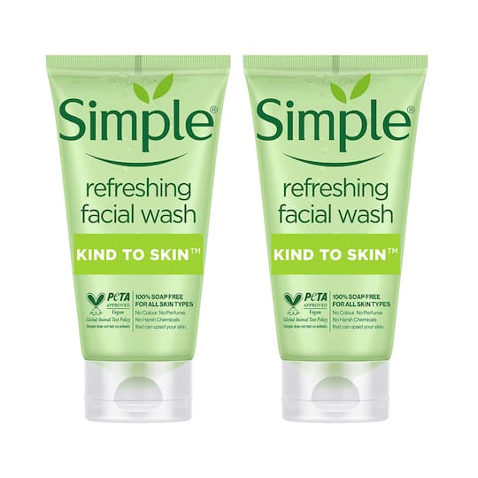 Simple Kind To Skin Refreshing Facial Wash (Pack of 2) (100 ml) Combo