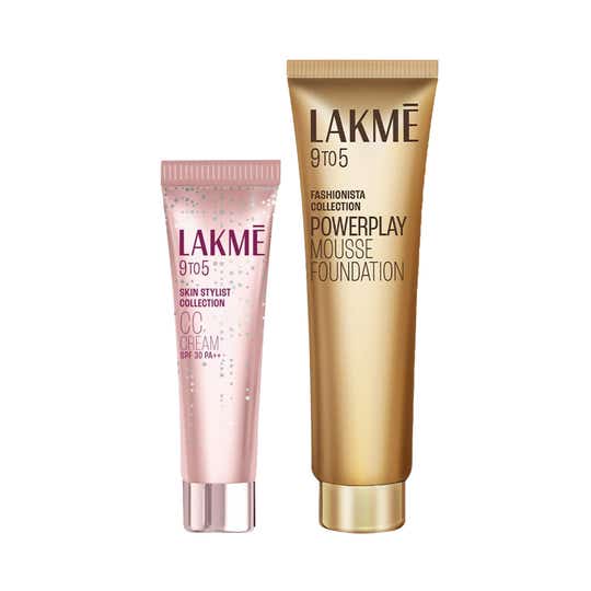 Lakme 9 to 5 Base Makeup Duo - CC Cream + Mousse Foundation Beige
