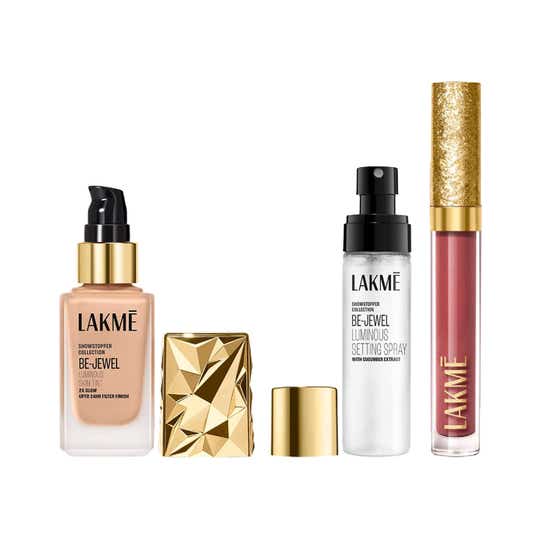 Lakme Be-Jewel  Lip Liquid, Skin Tint & Setting Spray Combo - 2
