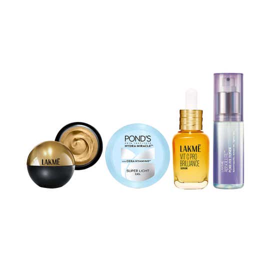 Lakme Toner + Vit C Serum + Pond’s Super Light Gel + Lakme Foundation - Classic Ivory