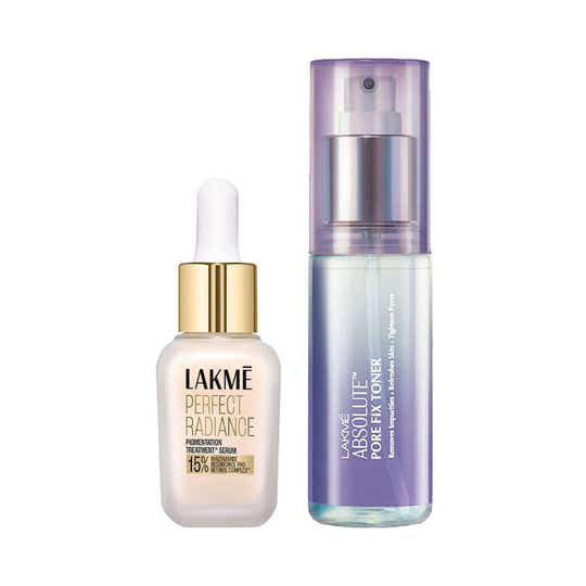 Lakme Absolute Pore Fix Toner 60ml +  Radiance Serum 30ml + Radiance Day Creme 50gm