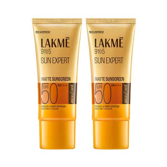 Lakme Matte Sunscreen SPF 50 Pa++++, Niacinamide, UVA-B Protection 100ml Combo Of 2