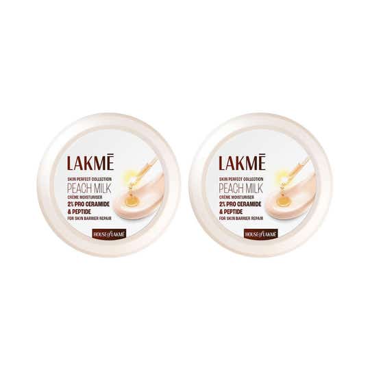 Lakme Peach Creme Moisturiser, Ceramide & Peptide 200 g Combo Of 2