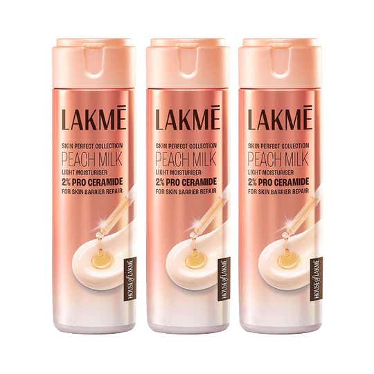 Lakme Peach Milk Ceramide Light Moisturizer 2% Pro Ceramide 200 ml Combo Of 3