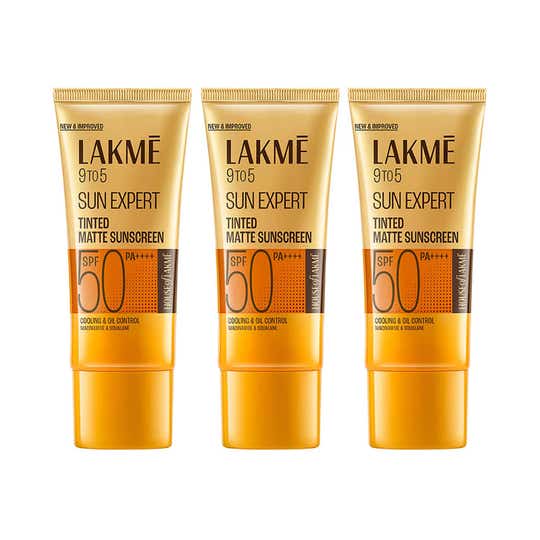 Lakme Tinted Sunscreen SPF 50 Pa +++ UVA/B Protection, For All Skin Type 50 ml Combo Of 3