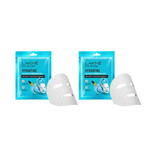 Lakme Solutions Sheet Mask Hydrating with Hyaluronic Acid 25 ml Combo Of 2