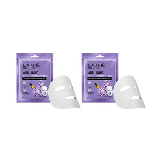 Lakme Solutions Sheet Mask Anti-Aging with Pro Retinol C Complex 25 ml Combo Of 2