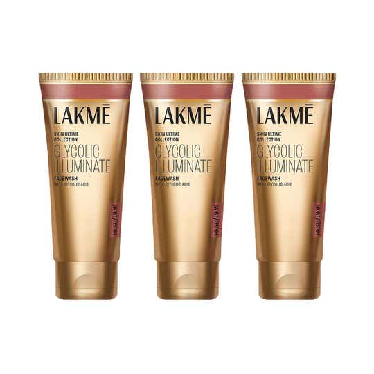 Lakme Glycolic Illuminate Facewash with Glycolic Acid 100 g Combo Of 3