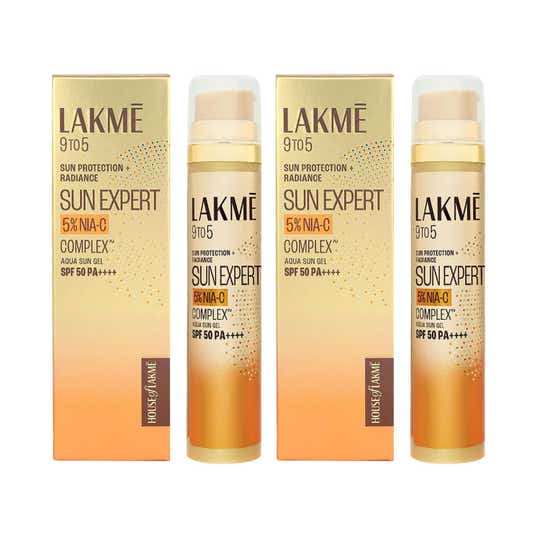 Lakme 5% Niacinamide + Vit C Water-Light Sunscreen Gel SPF50 Pa++++ For Oily Skin 56 g Combo Of 2