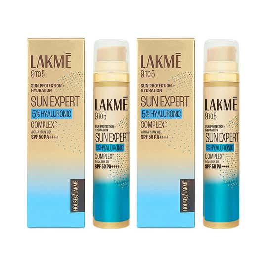 Lakme 5% Hyaluronic Water-Light Sunscreen Gel SPF 50 Pa++++ 56 g Combo Of 2