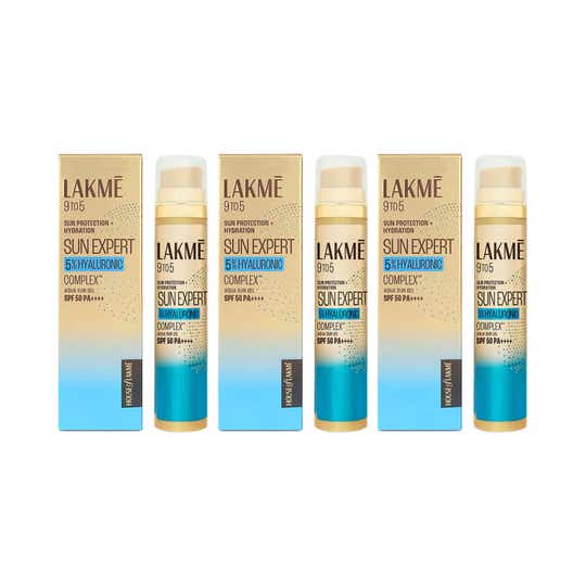 Lakme 5% Hyaluronic Water-Light Sunscreen Gel SPF 50 Pa++++ 56 g Combo Of 3