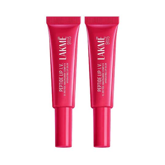 Lakme Peptide Lip Iv, Hydrating Lip Balm, Peptalk Pink 10 g Combo Of 2