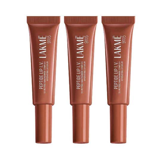 Lakme Peptide Lip Iv, Hydrating Lip Balm, Brown Lip Retreat 10 g Combo Of 3
