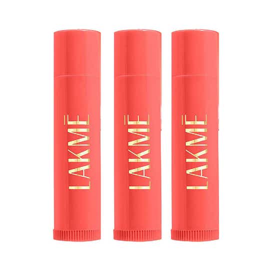Lakme Lip Love Chapstick Lip Balm - Apricot 4.5 g Combo Of 3