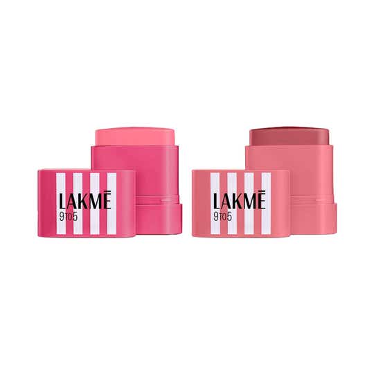 Lakme 9to5 Hya Beach Edit SPF Blush Sunset Rose, Vacay Mauve, Creamy Texture, Travel Friendly Combo