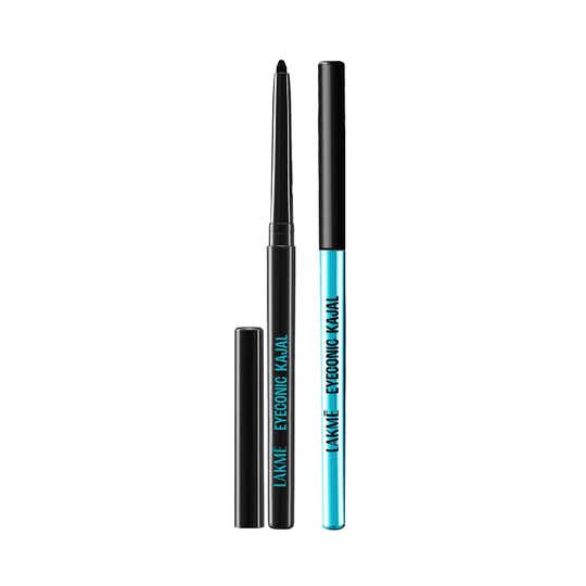 Lakme 9 to 5 Eyeconic Kajal Pencil, Smudgeproof Waterproof Lasts up to 24H - Classic Brown and Black