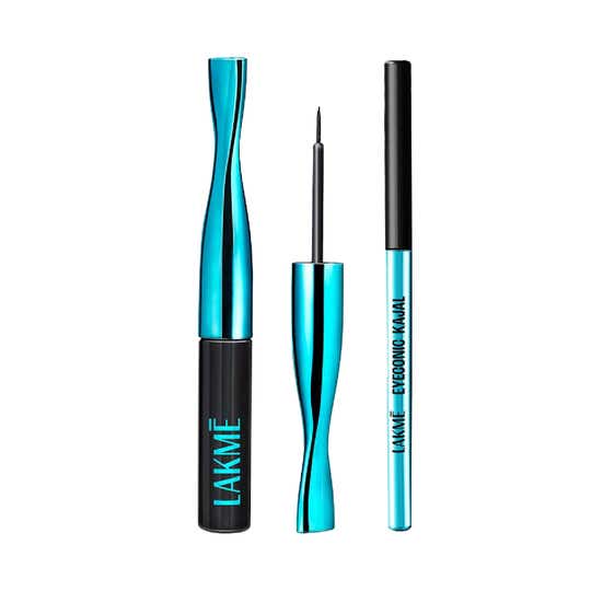 Lakme 9 to 5 Eyeconic Kajal Pencil Classic Brown & Lakme 9 to 5 Eyeconic Liquid Eyeliner Black Combo