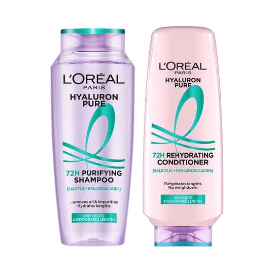 L'Oreal Paris Hyaluron Pure 2-Step Haircare Regime For 72H Oil-Free Scalp & Hydrated Hair Combo