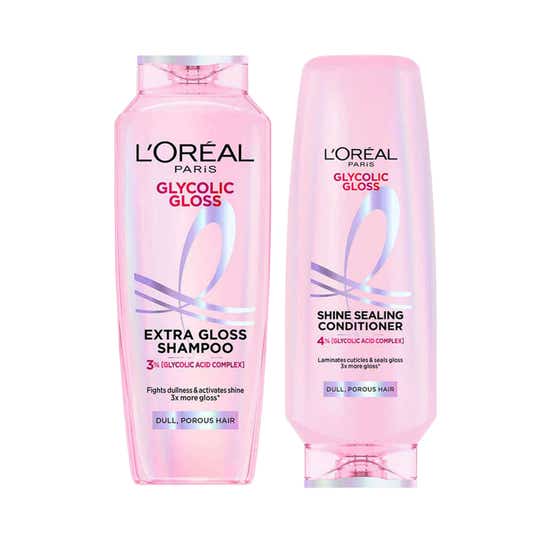 Paris Glycolic Gloss Shampoo + conditioner with Glycolic Acid for Dull & Porous Hair Combo