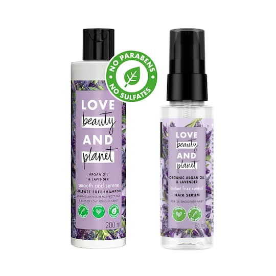 LOVE beauty AND planet Argan Shampoo + Serum Combo