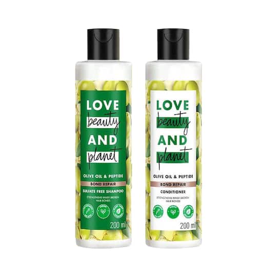 LOVE beauty AND planet Olive Oil & Peptide Bond Repair Shampoo & Conditioner