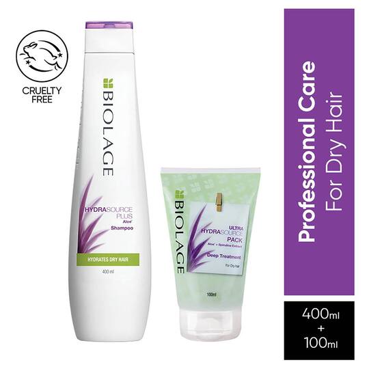 Biolage Hydrasource Shampoo & Deep Treatment Pack Enriched with Aloe for Dry Hair (400 ml + 100 ml)