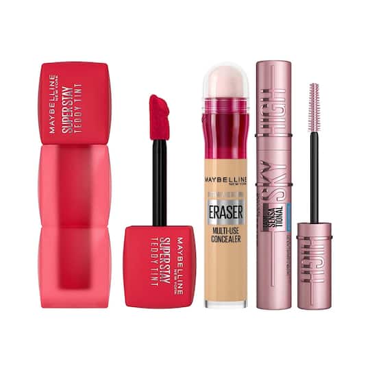 Maybelline New York Suhana's Birthday Emergency Kit (Variant 3)Lip-Cheek Color + Concealer+ Mascara
