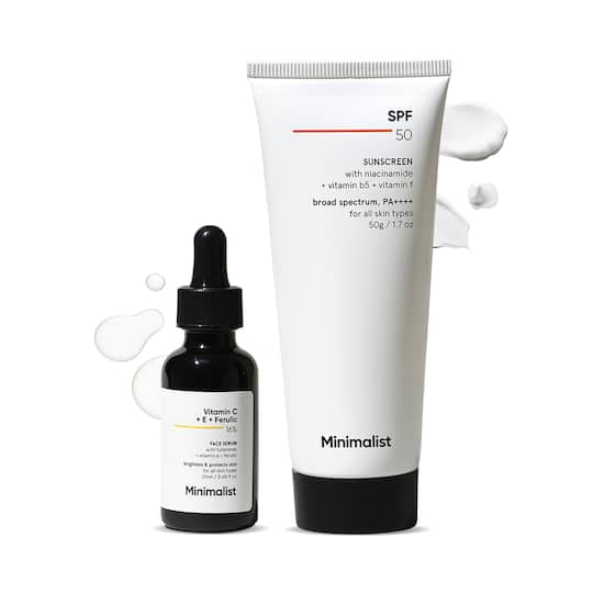 Minimalist Ultimate Duo for Collagen Boost and Skin Protection - Sunscreen + Face Serum Combo