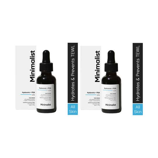 Minimalist 2% Hyaluronic Acid + PGA with Face Serum For Deep, Multilevel Hydration (30ml) Combo of 2