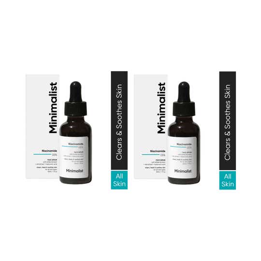 Minimalist 5% Niacinamide Face Serum Bifida Ferment & Oat Extract To Heal & Soothe (30ml) Combo of 2